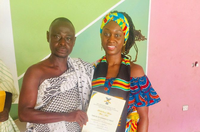 Traditional naming ceremony For African Diasporas in Kumasi - Receiving your Ghanaian name and certificate